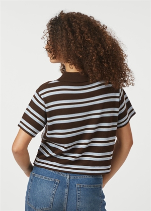 Mulann polo knit bluse Dark Brown Neo Noir